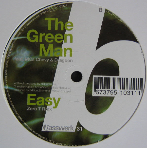 The Green Man / The Green Man Feat. MCs Dragoon & Chevy : Leave Me Alone / Easy (Zero T Remix) (12")