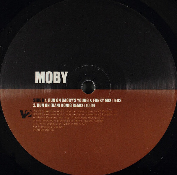 Moby : Run On / Honey (12", Promo)