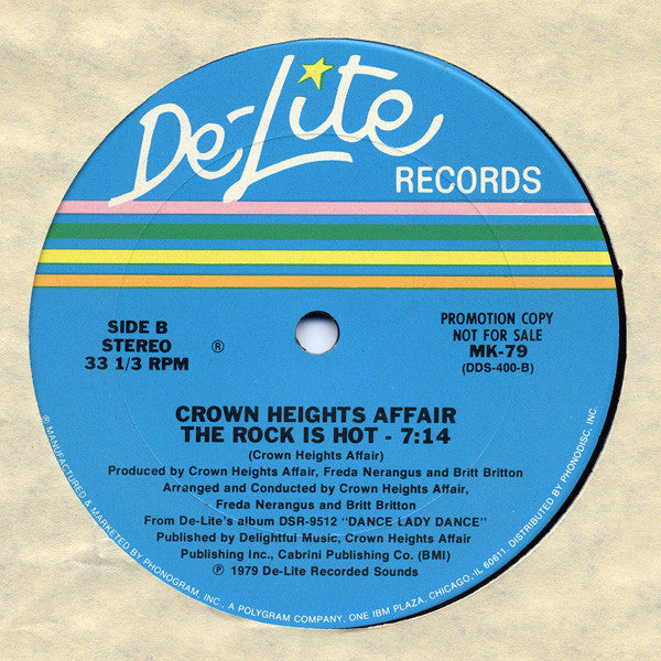 Crown Heights Affair : Dance Lady Dance / The Rock Is Hot (12", Promo)