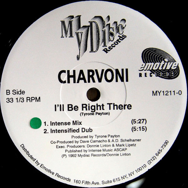 Charvoni : I'll Be Right There (12")