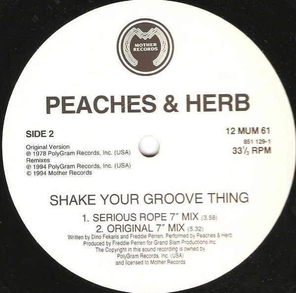 Peaches & Herb : Shake Your Groove Thing (12", Maxi)