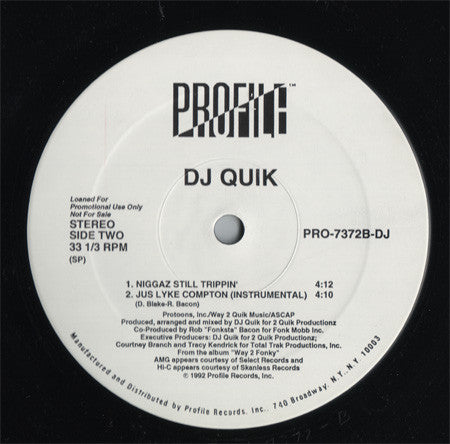 DJ Quik : Jus Lyke Compton (12", Promo)
