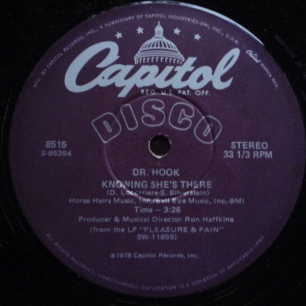 Dr. Hook : When You're In Love With A Beautiful Woman / Knowing She's There (12")