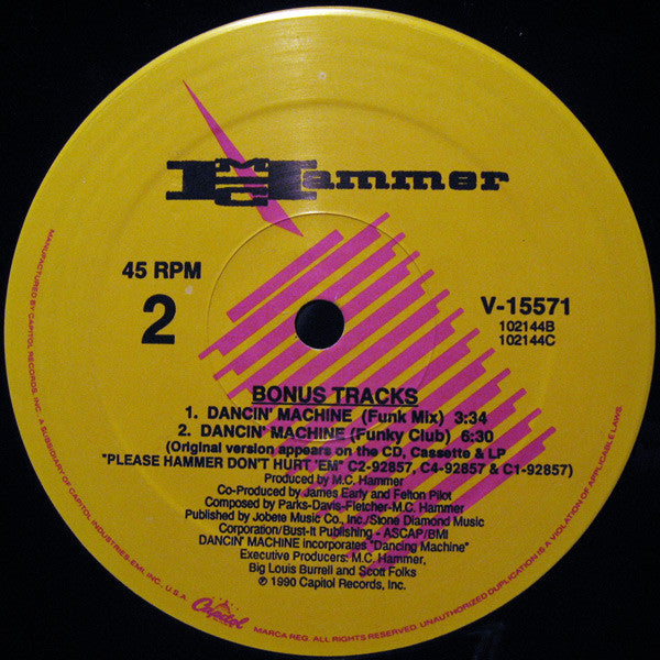 MC Hammer : U Can't Touch This (12", Single)