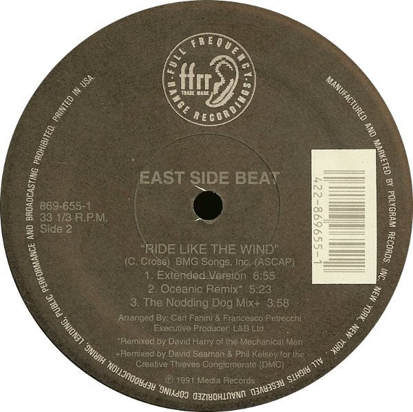 East Side Beat : Ride Like The Wind (12")