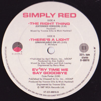 Simply Red : The Right Thing (12", Single)