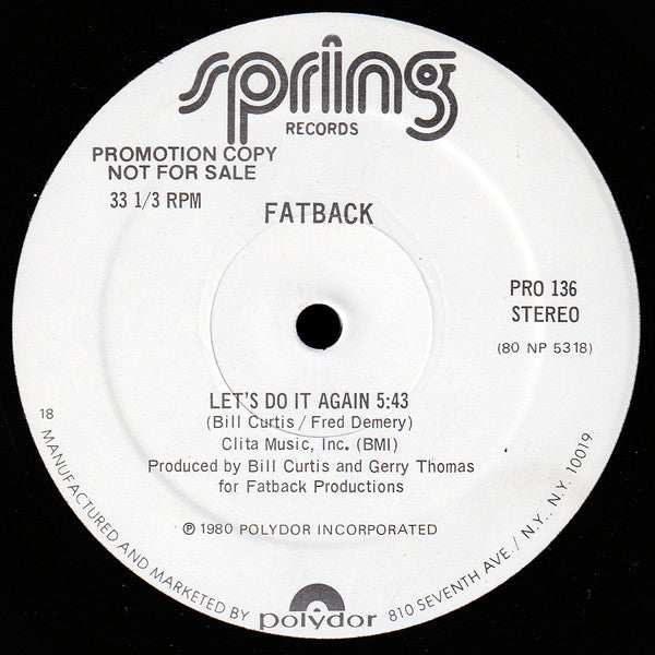 Fatback* : Let's Do It Again (12", Promo)