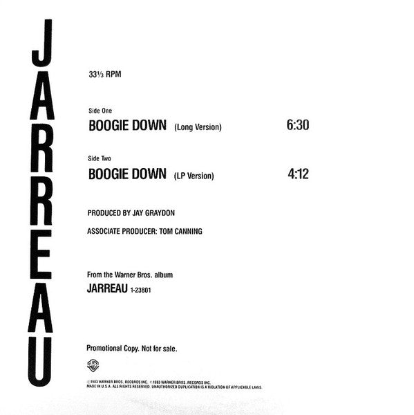 Al Jarreau : Boogie Down (12", Promo)