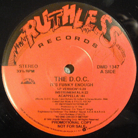 The D.O.C. : It's Funky Enough (12", Promo)
