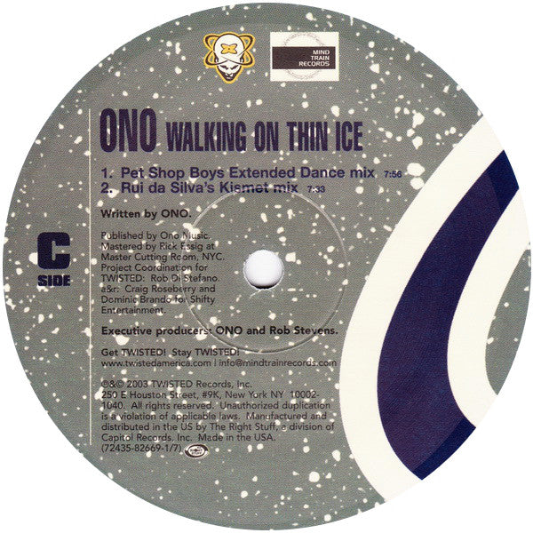 Ono* : Walking On Thin Ice (2x12")