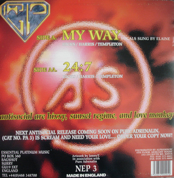 Antisocial : My Way / 24:7 (12")