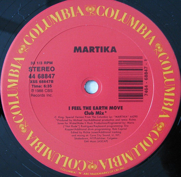 Martika : I Feel The Earth Move (12")