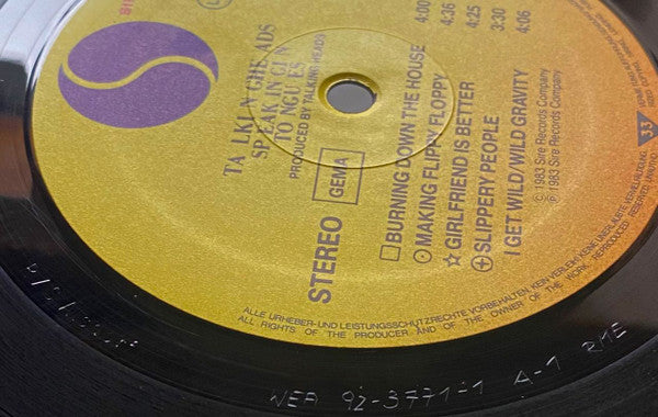 Talking Heads : Speaking In Tongues (LP, Album, RP, DMM)