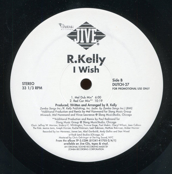 R.Kelly* : I Wish (Dance Mixes) (12", Promo)