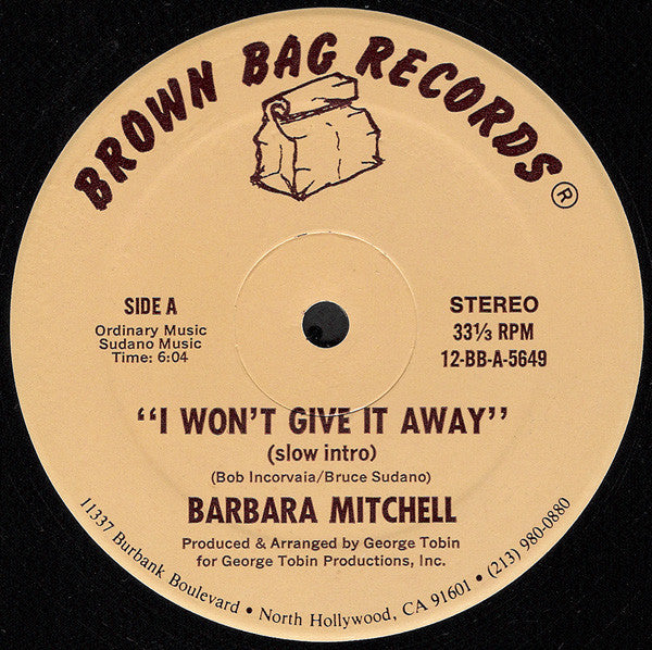 Barbara Mitchell : I Won't Give It Away (12", Single)