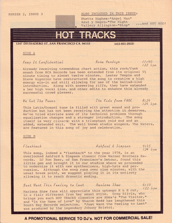 Various : Hot Tracks - Series 2, Issue 3 (2x12", P/Mixed, Promo)