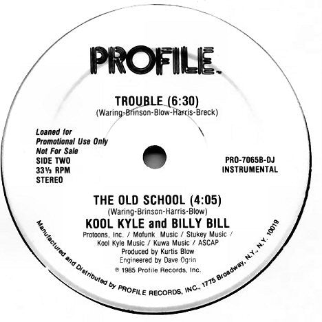 Kool Kyle The Starchild and Billy Bill : Trouble / The Old School (12", Promo)