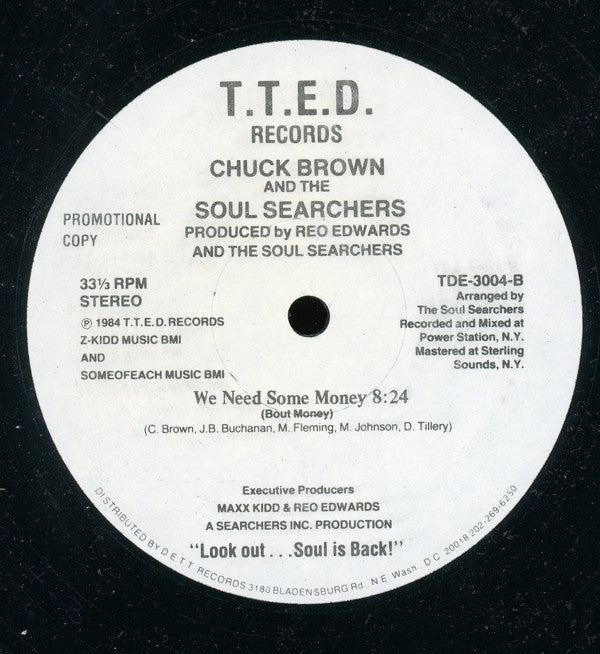 Chuck Brown And The Soul Searchers* : We Need Some Money (12", Promo)