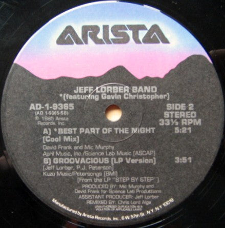 The Jeff Lorber Band : Best Part Of The Night (12")