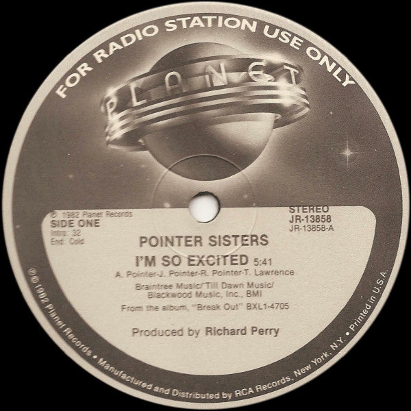 Pointer Sisters : I'm So Excited (12", Promo)