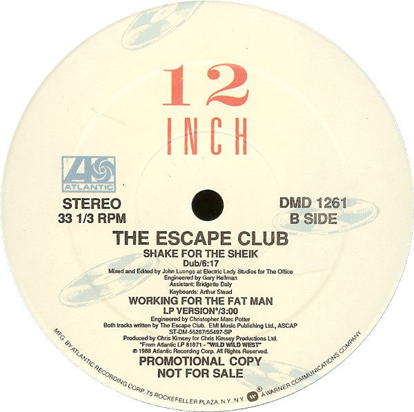 The Escape Club : Shake For The Sheik (12", Promo)