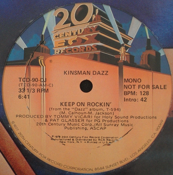 Kinsman Dazz : Keep On Rockin' (12", Promo)