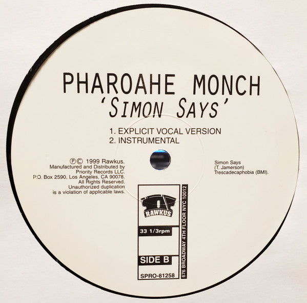 Pharoahe Monch : Simon Says (12", Promo)