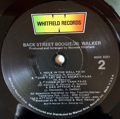 Jr. Walker* : Back Street Boogie (LP, Album, Promo)