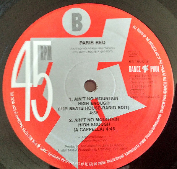 Paris Red : Ain't No Mountain High Enough Remix (12")