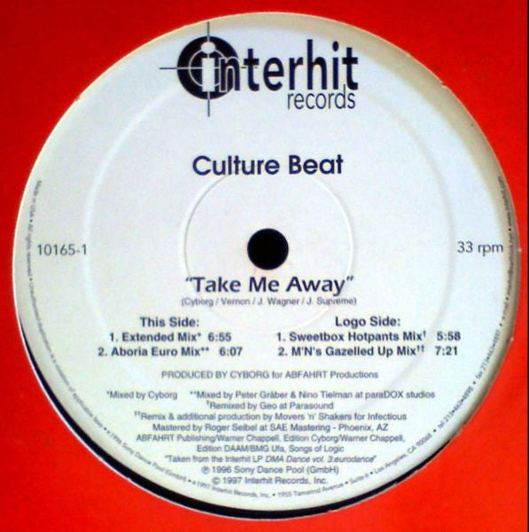 Culture Beat : Take Me Away (12", Maxi)