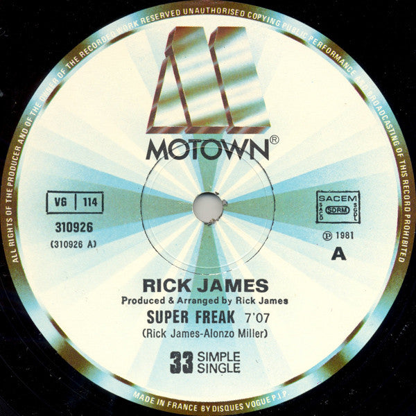 Rick James : Super Freak (12", Single, Ltd)