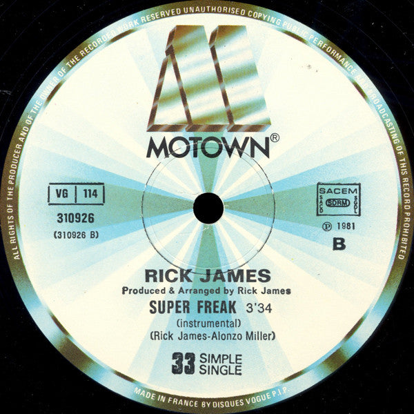 Rick James : Super Freak (12", Single, Ltd)