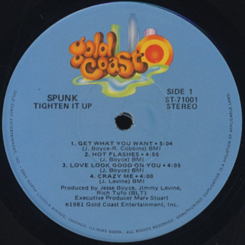 Spunk (6) : Tighten It Up (LP, Album, Win)