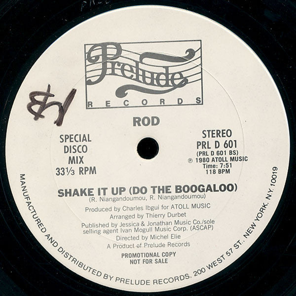Rod : Shake It Up (Do The Boogaloo) (12", Promo)