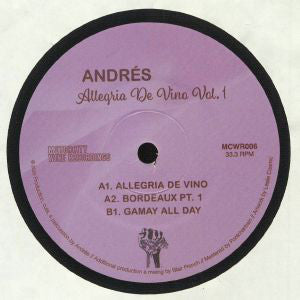 Andrés : Allegria De Vino Vol. 1 (7", Ltd)