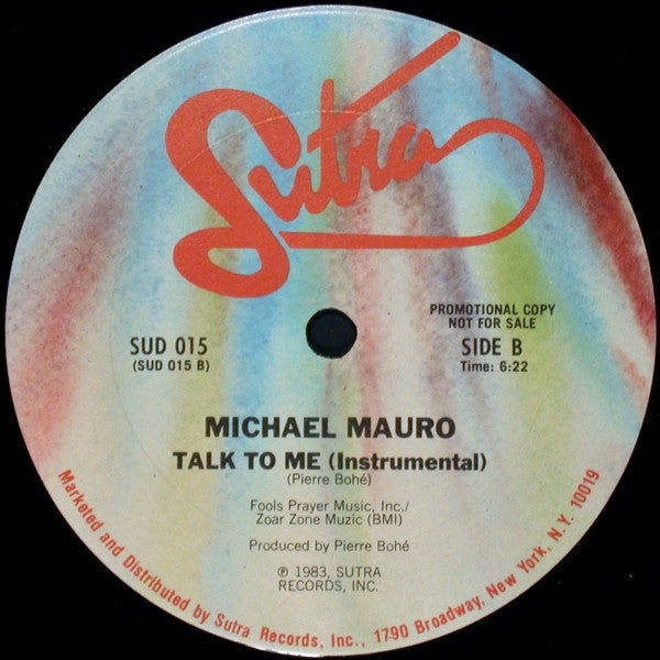Michael Mauro : Talk To Me (12", Promo)