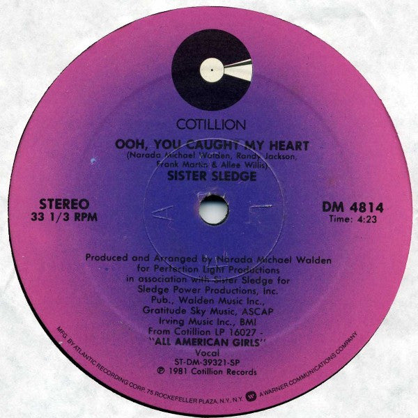 Sister Sledge : He's Just A Runaway (A Tribute To Bob Marley) / Ooh, You Caught My Heart (12")