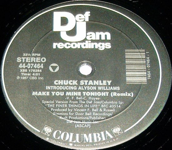 Chuck Stanley Introducing Alyson Williams : Make You Mine Tonight (Remix) (12")