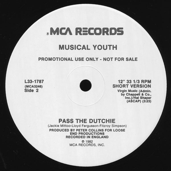 Musical Youth : Pass The Dutchie (12", Promo)