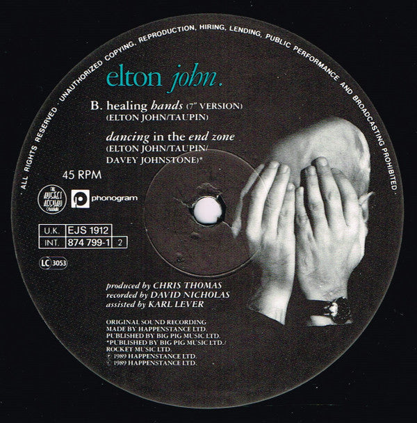 Elton John : Healing Hands (12", Single)