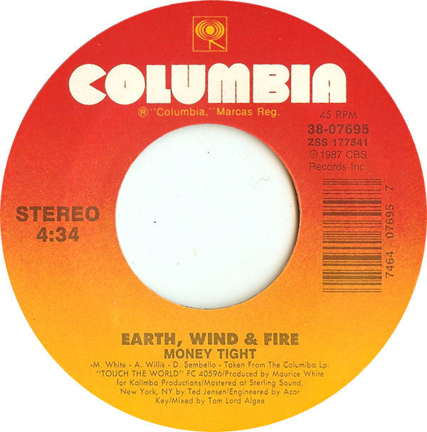 Earth, Wind & Fire : Thinking Of You (7", Styrene)