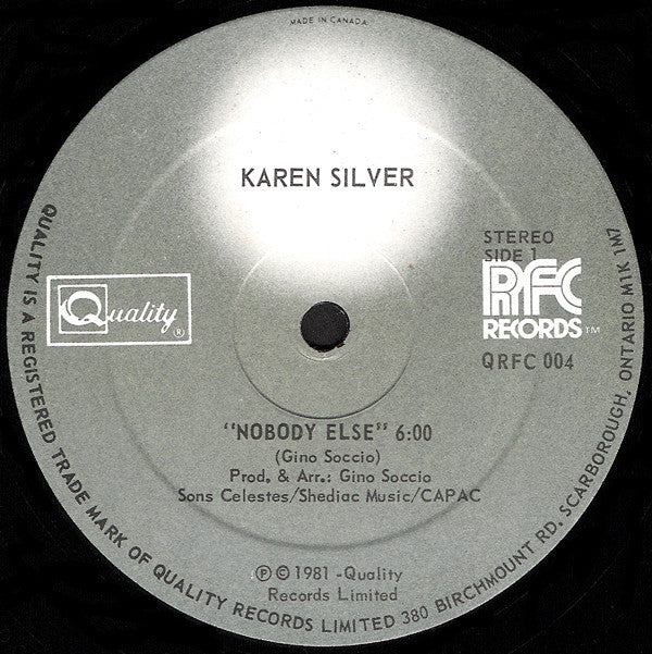 Karen Silver : Nobody Else (12")