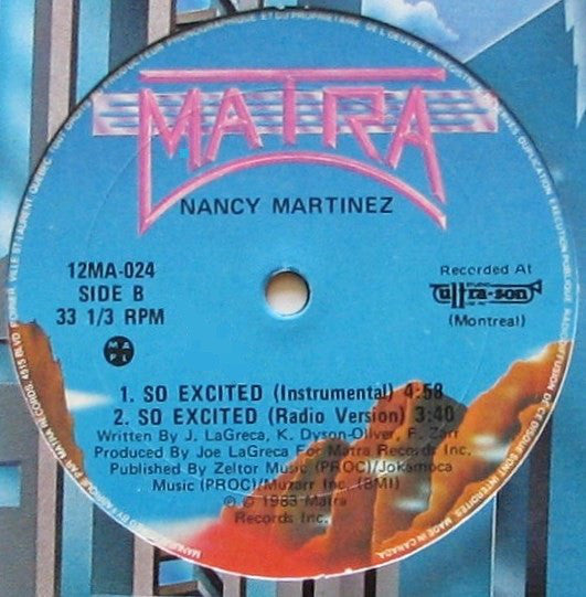 Nancy Martinez : So Excited (12")