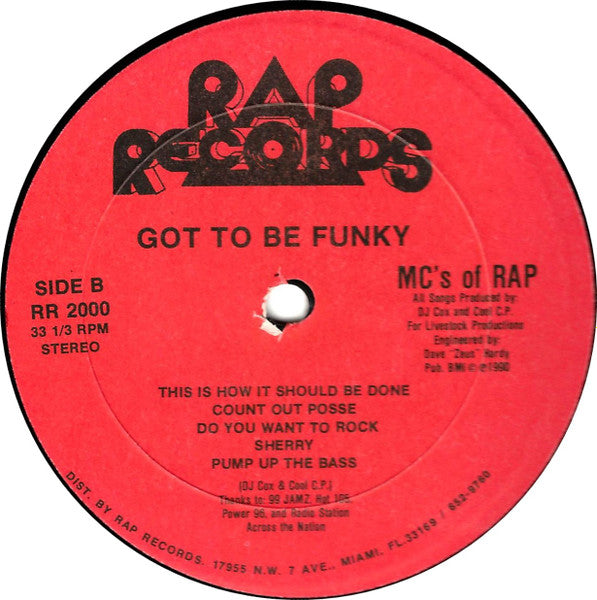 MC's Of Rap : Got To Be Funky (LP, Album)