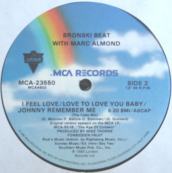 Bronski Beat, Marc Almond : I Feel Love (12" Version) (12", Single, Pin)