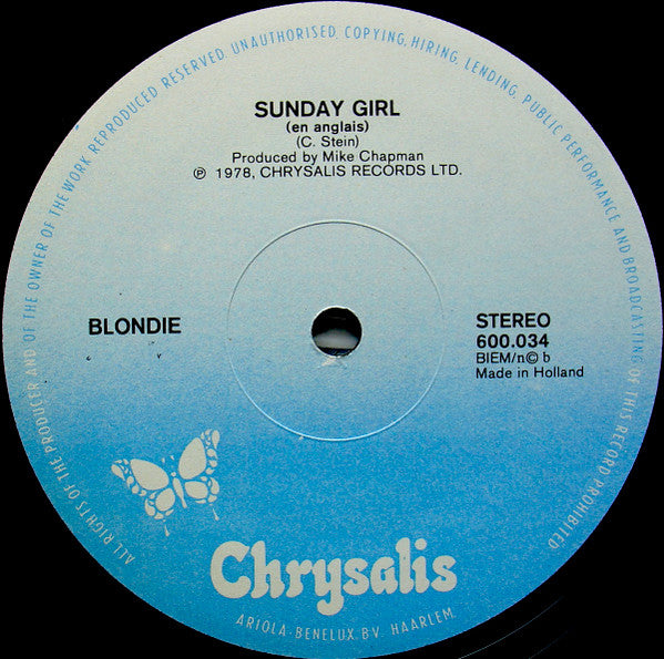 Blondie : Sunday Girl (En Francais) / Sunday Girl (English) (12", Single)
