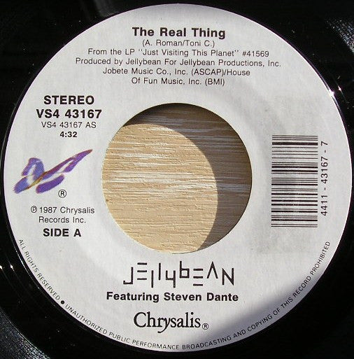 Jellybean* Featuring Steven Dante : The Real Thing (7", Single)