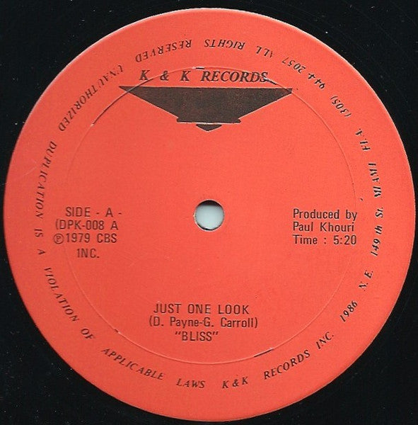 Bliss (37) : Just One Look (12")
