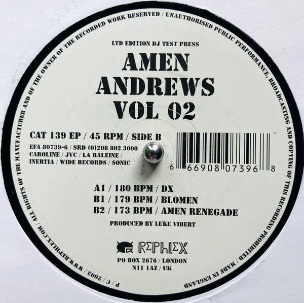 Amen Andrews : Vol 02 (12", EP, Ltd)