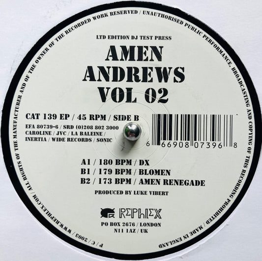 Amen Andrews : Vol 02 (12", EP, Ltd)